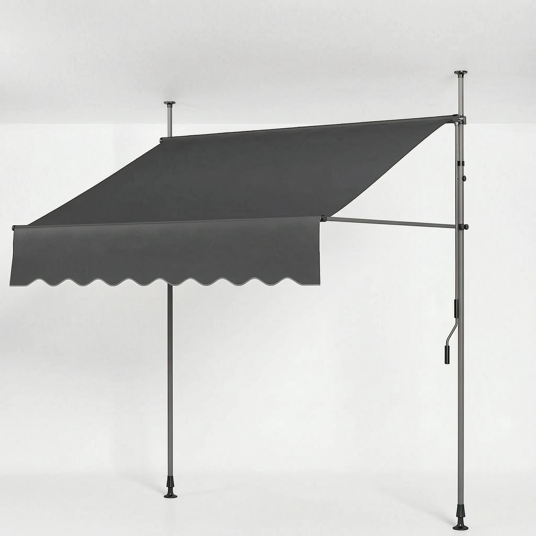 Terrania | Manual Retractable Awning with No-Drill Installation | Adjustable Shade Solution for Patios and Balconies 6