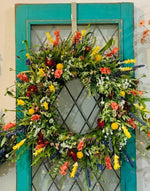 Texas Wildflower | Decorative Spring Wreath with Vibrant Silk Flowers | Perfect Front Door Decor for Seasonal Charm 1