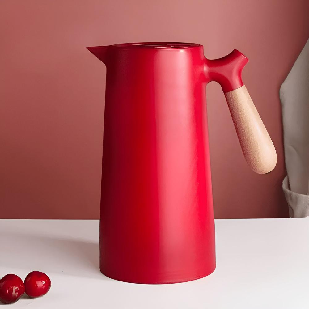 Thermal Carafe | Insulated Beverage Server with Wood Handle for Temperature Retention 4