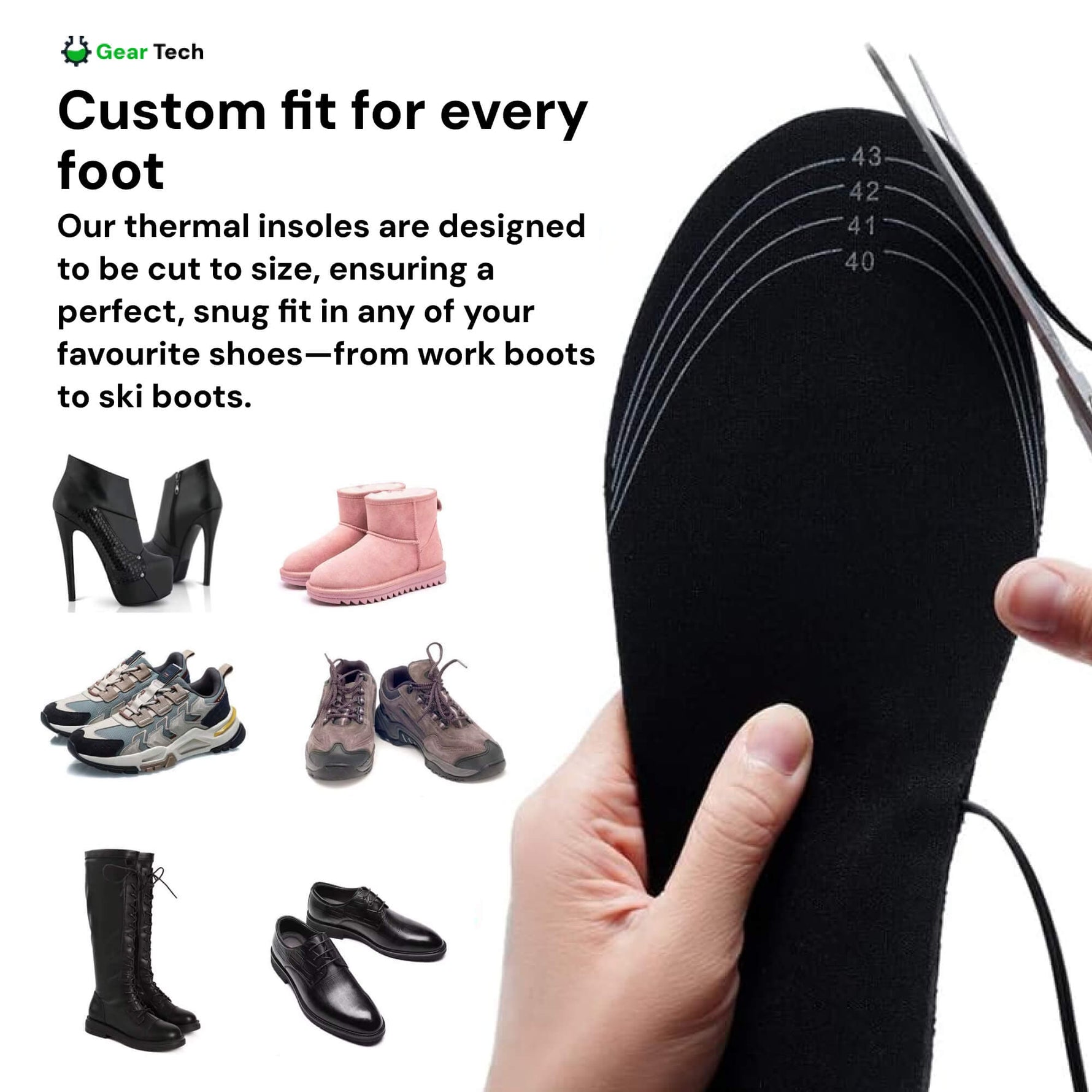 Thermal Insoles | Rechargeable Heated Shoe Inserts with Adjustable Temperature | Comfortable Warmth for Winter Activities 4