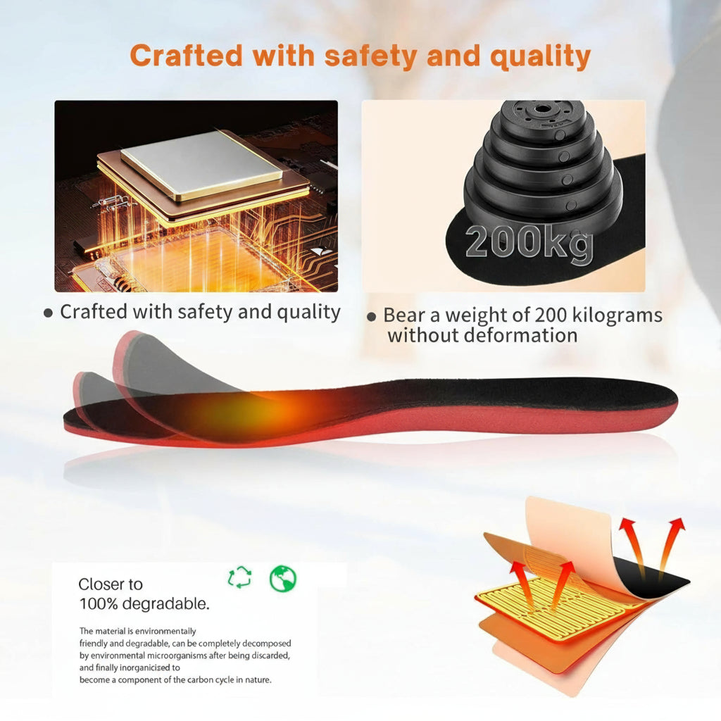 Thermal Insoles | Rechargeable Heated Shoe Inserts with Adjustable Temperature | Comfortable Warmth for Winter Activities 8