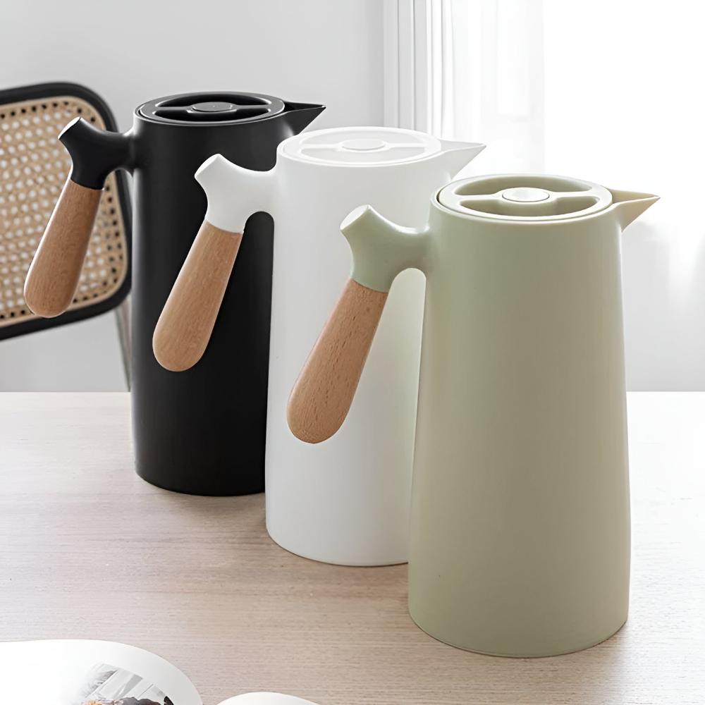Thermora | Insulated Carafe with Wooden Handle for Hot & Cold Drinks 5
