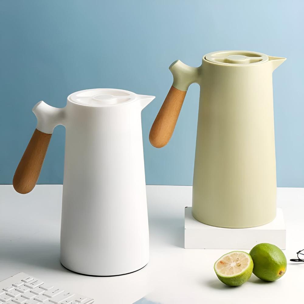 Thermora | Insulated Carafe with Wooden Handle for Hot & Cold Drinks 6