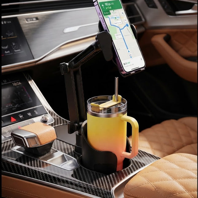 Vehicle Phone Mount, Car Phone Holder for Cup Holder, Height Adjustable Phone Cup Holder Mount for Car and Truck