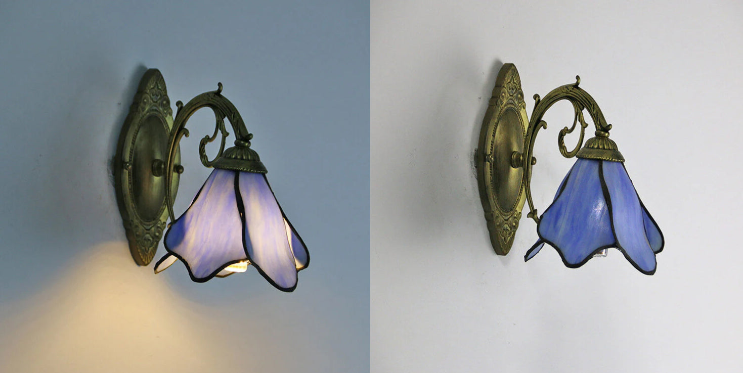 TiffanyPetal | Elegant Colorful Stained Glass Wall Sconce Lamp 5