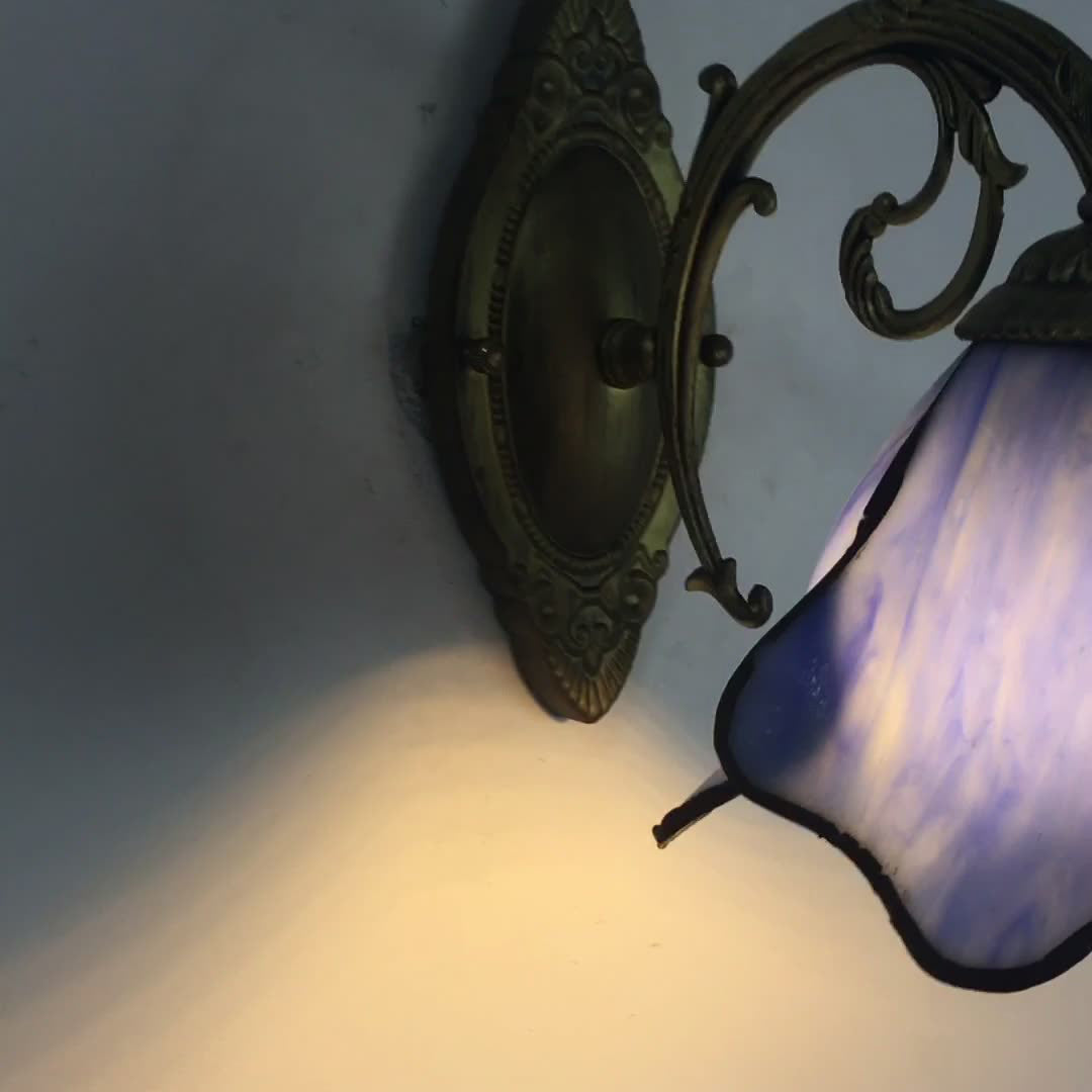 TiffanyPetal | Elegant Colorful Stained Glass Wall Sconce Lamp 6