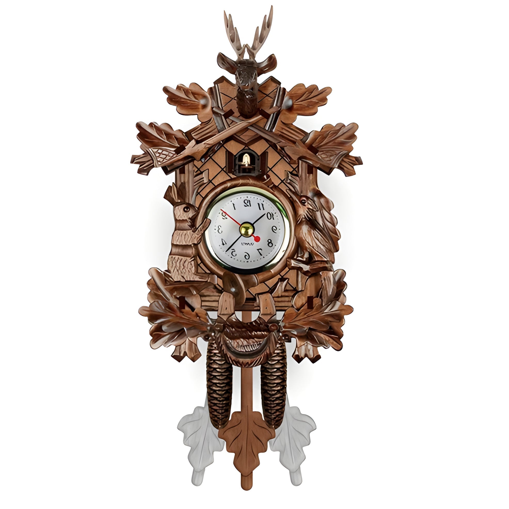 Timeless Cuckoo Clock | Handcrafted Wooden Wall Decor with Intricate Carvings | Vintage Charm for Home Aesthetics 0