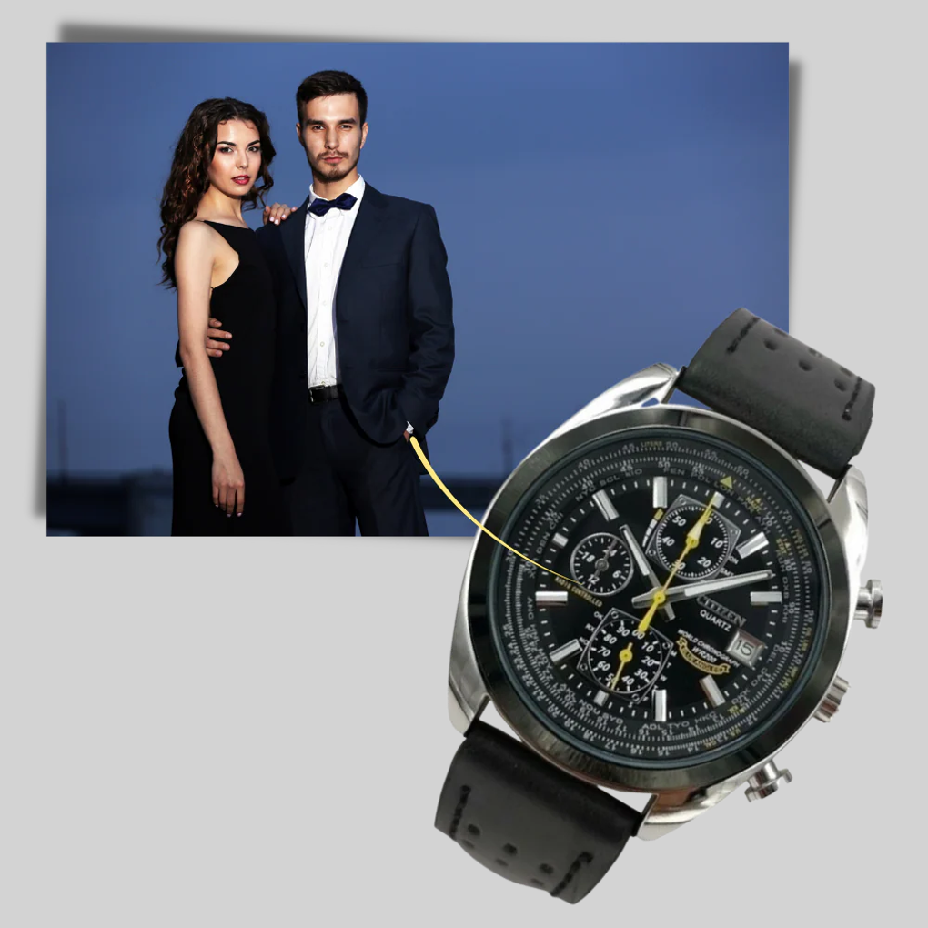 Timeless Elegance | Men's Quartz Chronograph Watch with Water Resistance | Stylish Accessory for Everyday Use 6