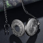 Timeless Vintage | Silver Pocket Watch with Roman Numerals & Chain | Elegant Accessory for Men 1