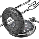 Timeless Vintage | Silver Pocket Watch with Roman Numerals & Chain | Elegant Accessory for Men 10
