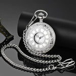 Timeless Vintage | Silver Pocket Watch with Roman Numerals & Chain | Elegant Accessory for Men 4
