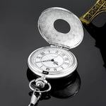 Timeless Vintage | Silver Pocket Watch with Roman Numerals & Chain | Elegant Accessory for Men 5