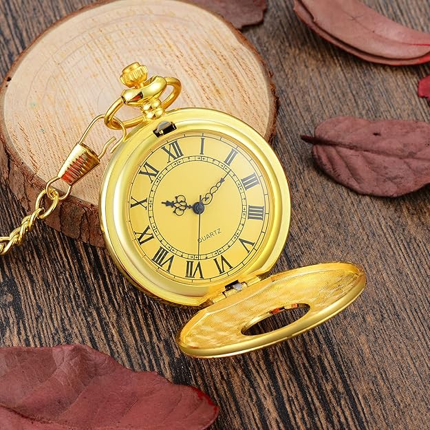 Timeless Vintage | Silver Pocket Watch with Roman Numerals & Chain | Elegant Accessory for Men 6