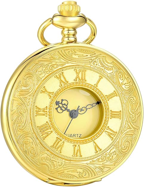 Timeless Vintage | Silver Pocket Watch with Roman Numerals & Chain | Elegant Accessory for Men 7