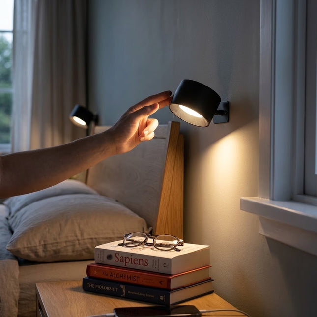 Night Light Rechargeable, Touch Activated LED Wall Light for Bedroom, 3 Color Temperatures, Dimmable Stick On Mood Light