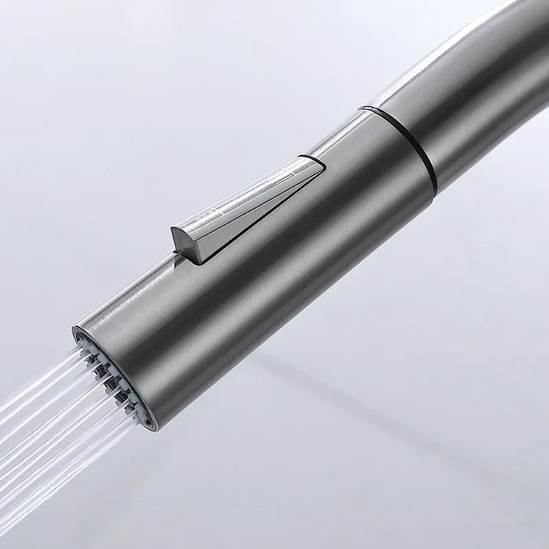 TouchTech | Pull-Out Kitchen Tap with Sensor Activation & Flexible Spout | Modern Brass Faucet for Effortless Cleaning 4