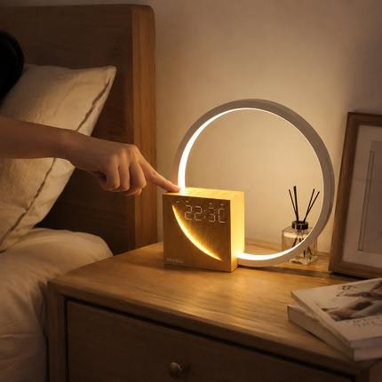 Sunrise Alarm Clock Bedside Lamp with Nature Sounds, Touch Lamp for Bedroom with Dimmable Night Light, Sound Machine and