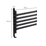 Towelix | Wall-Mounted Towel Rack with 5 Swivel Arms | Stylish Black Metal Organizer for Space Efficiency 3