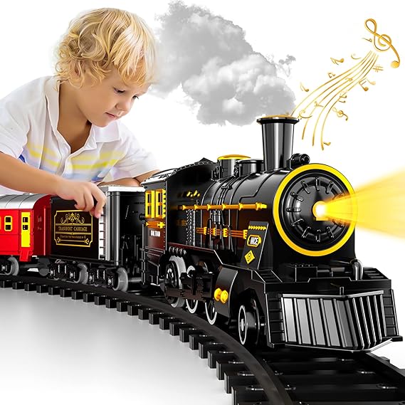 TrackMaster Pro | Battery-Powered Electric Train Set with Realistic Sounds | Easy Assembly for Endless Fun 0