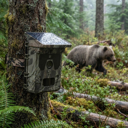 Trail Camera, Solar Powered Camera with Night Vision, Hunting Camera with 4K Video and Waterproof Wildlife Cam