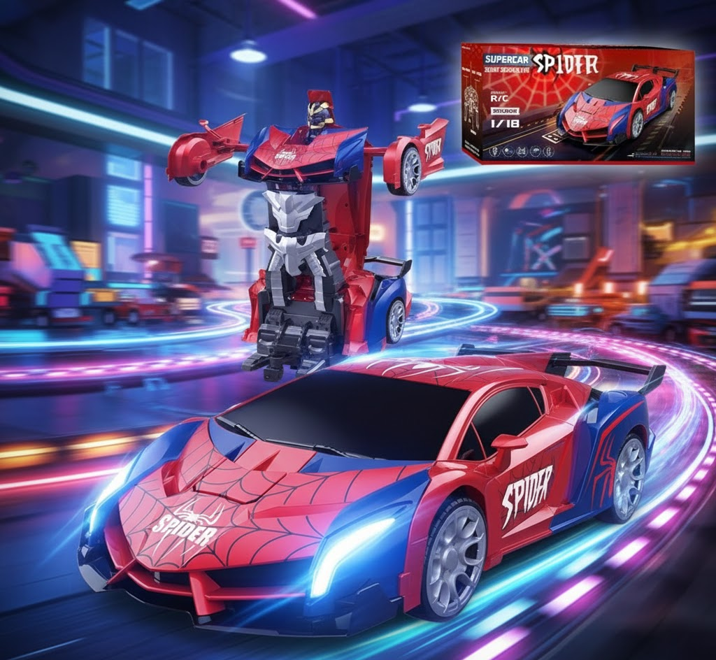 Transforming Robot RC Car | Remote Control Vehicle with 360° Stunts | Engaging Toy for Kids 0