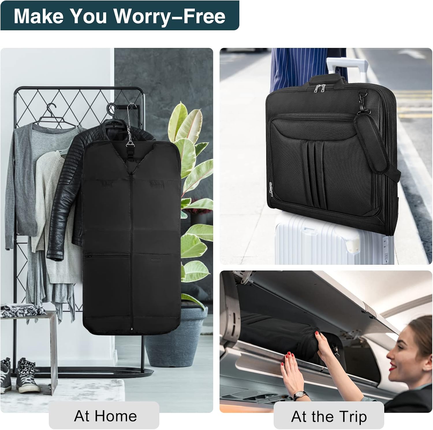 TravelMate | Foldable Waterproof Garment Bag with 45L Capacity | Lightweight Organizer for Wrinkle-Free Travel 4
