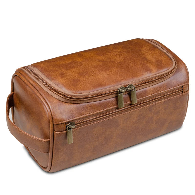 TravelTrek | Luxury Leather Toiletry Bag with Waterproof Lining | Stylish Organizer for Travelers 4