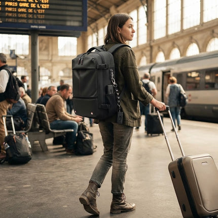 Travel Backpack for Women and Men, Carry On Rucksack with Wet and Dry Zones, Water Resistant Backpack for Commuting