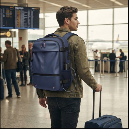 Travel Backpack for Women and Men, Carry On Rucksack with Wet and Dry Zones