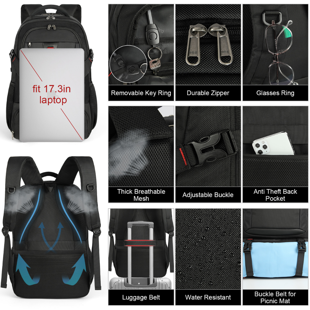 Travel Backpack with Insulated Compartment | Spacious Organizer for Work and Study 4