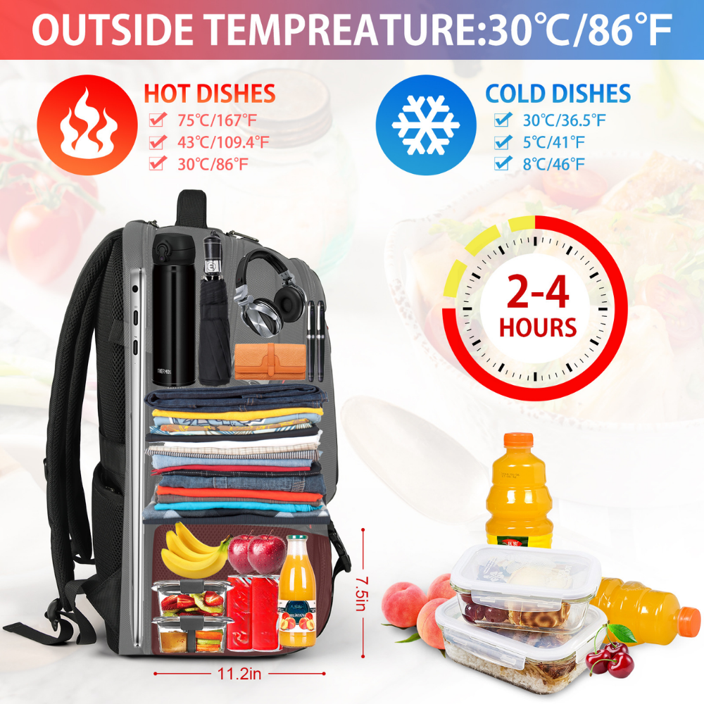 Travel Backpack with Insulated Compartment | Spacious Organizer for Work and Study 5