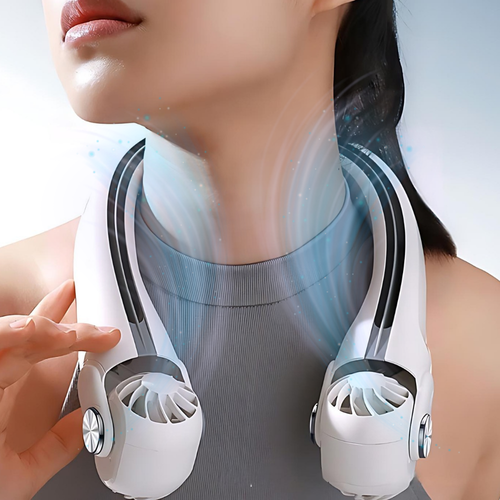 Travel Breeze | Portable Neck Fan with Dual Cooling Heads | Ergonomic Design for Ultimate Comfort 0