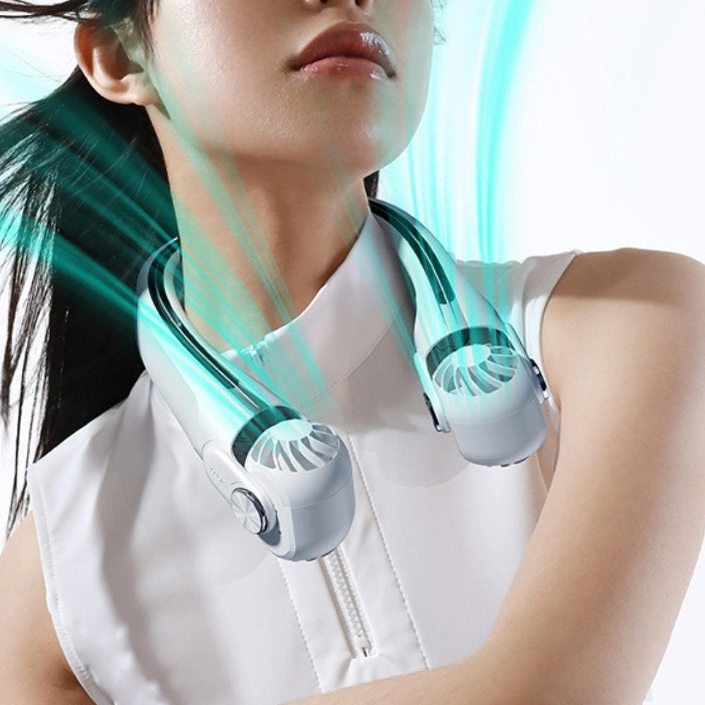 Travel Breeze | Portable Neck Fan with Dual Cooling Heads | Ergonomic Design for Ultimate Comfort 6