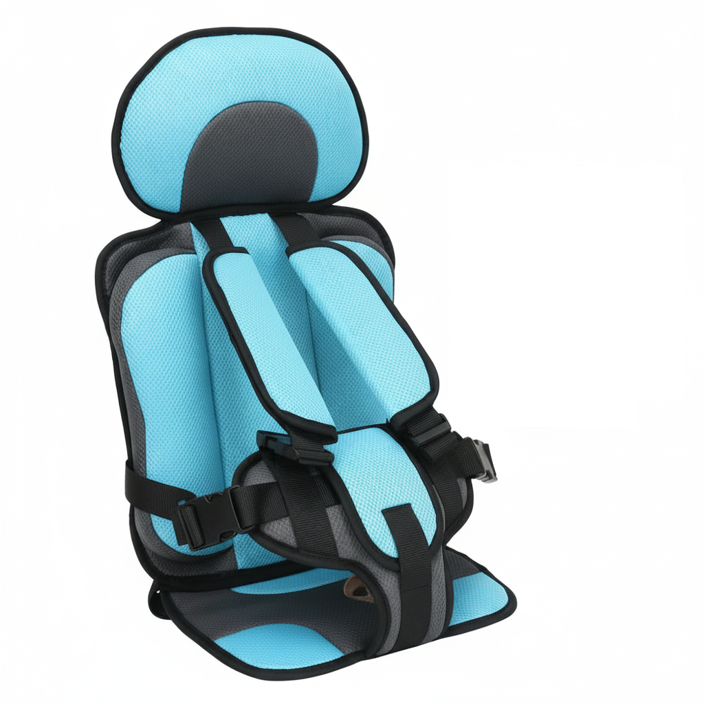 Travel Buddy | Portable Child Car Booster Seat with Safety Harness | Compact Design for Secure Travel 0