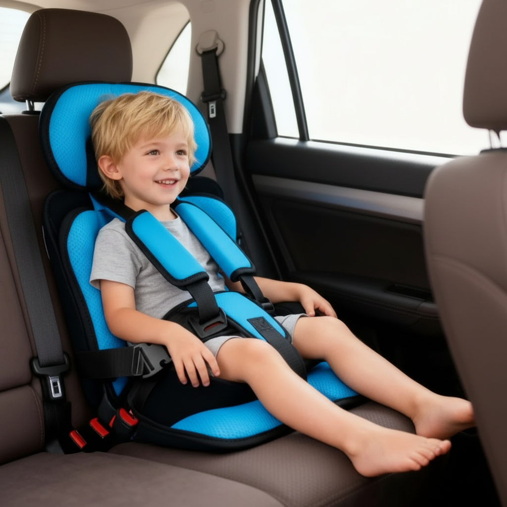 Travel Buddy | Portable Child Car Booster Seat with Safety Harness | Compact Design for Secure Travel 10
