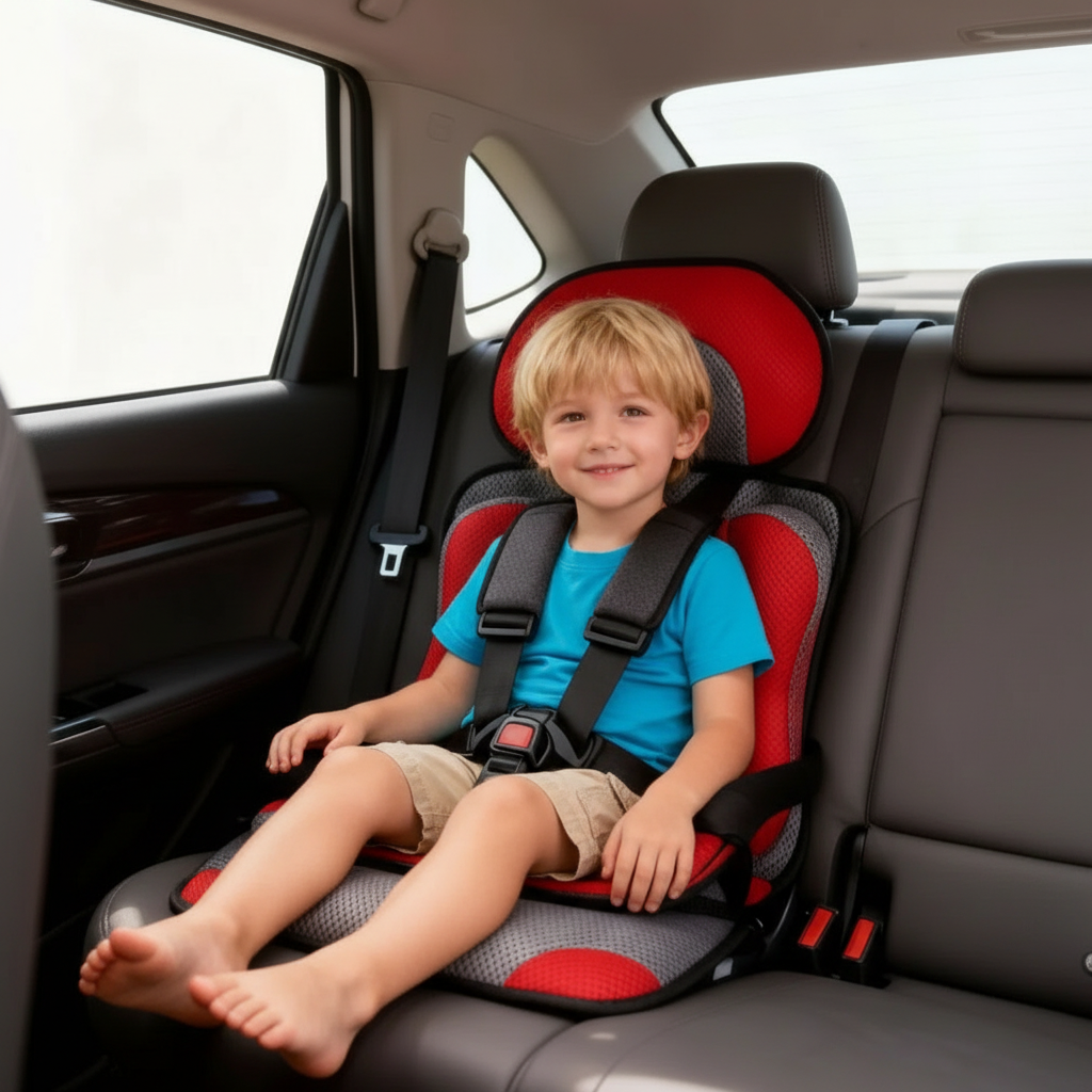 Travel Buddy | Portable Child Car Booster Seat with Safety Harness | Compact Design for Secure Travel 11