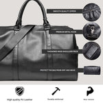 Travel Companion | Large-Capacity Leather Duffel Bag with Durable Design | Versatile Carry-On for Comfort and Organization 1