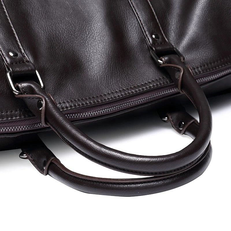 Travel Companion | Large-Capacity Leather Duffel Bag with Durable Design | Versatile Carry-On for Comfort and Organization 4