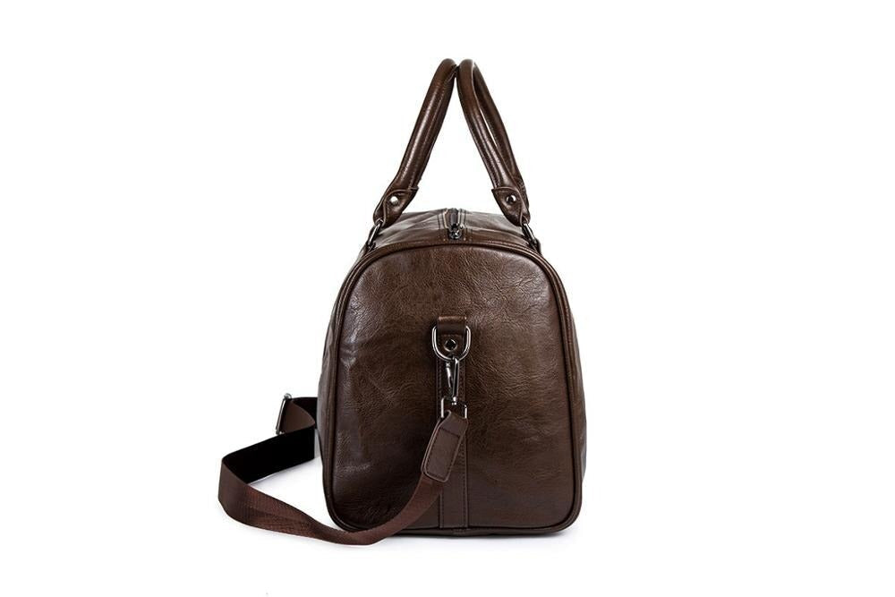 Travel Companion | Large-Capacity Leather Duffel Bag with Durable Design | Versatile Carry-On for Comfort and Organization 6