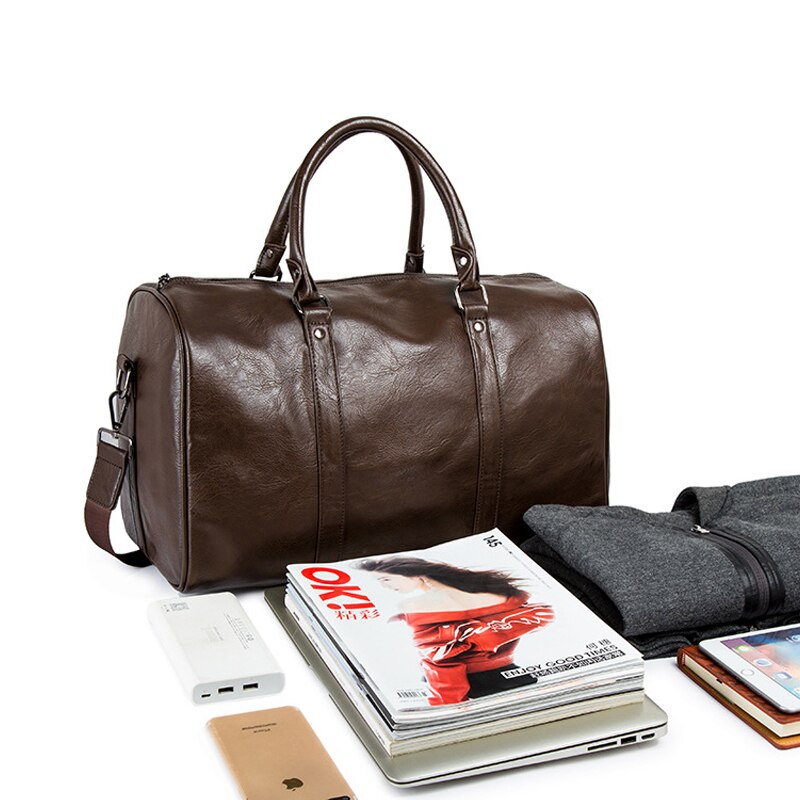 Travel Companion | Large-Capacity Leather Duffel Bag with Durable Design | Versatile Carry-On for Comfort and Organization 7