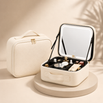 Travel Makeup Case with LED Mirror & Adjustable Storage | Stylish Organizer for Beauty on the Go 4