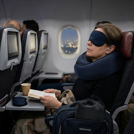 Neck Pillow for Airplane, Contoured Travel Neck Pillow Set with Sleep Mask – image 5