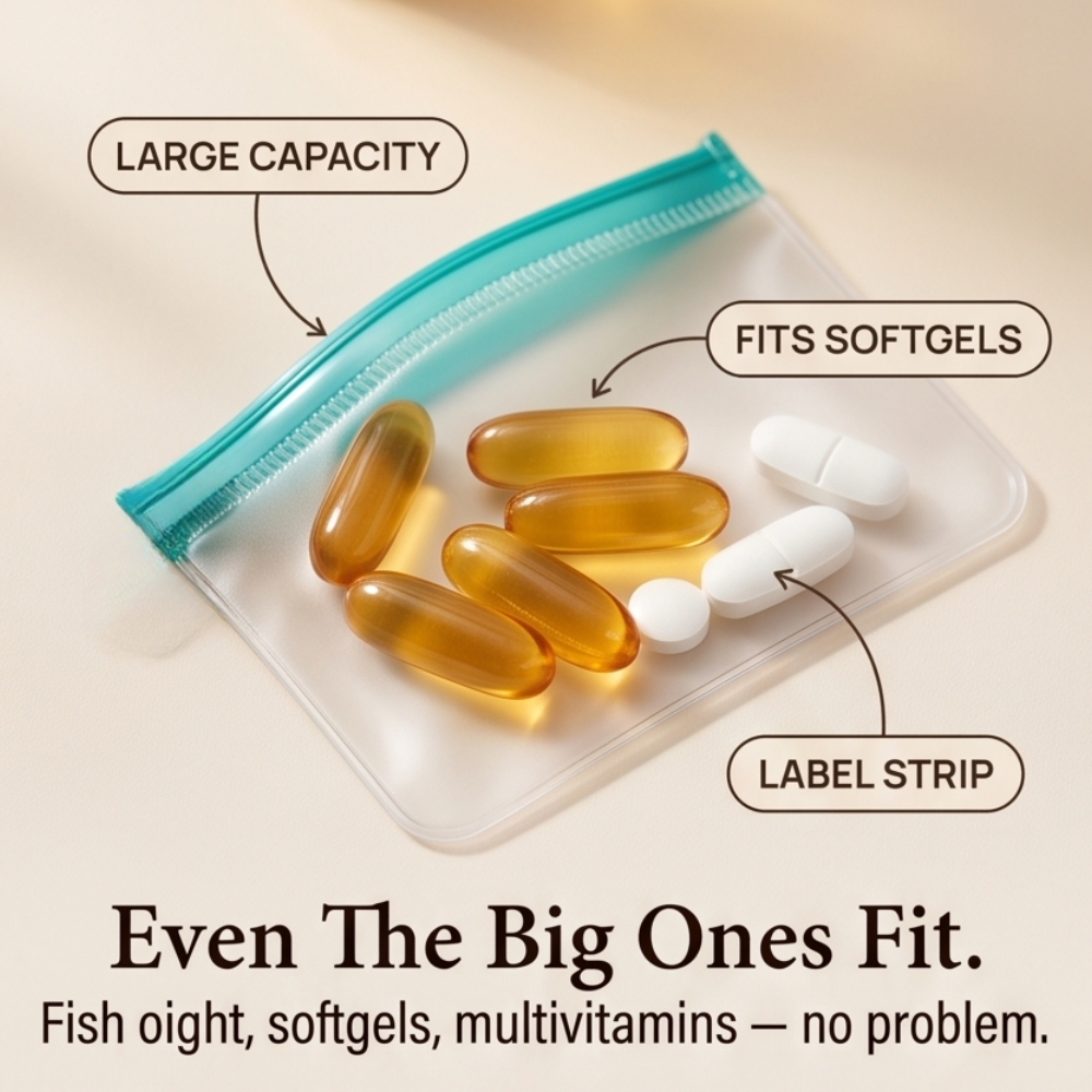 Travel Pill Organizer with 14 Color-Coded Pouches | Stylish Waterproof Case for Easy Supplement Management 6