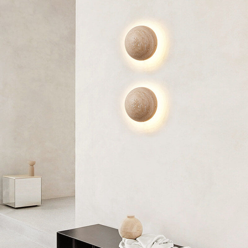 TravertineGlow | Elegant Minimalist Yellow LED Wall Sconce Lamp 0