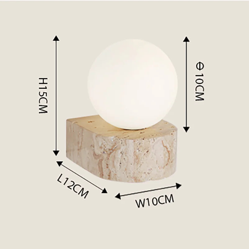 Travertine Wall Lamp with Soft Ambient Glow | Modern Japanese-Style Sconce for Tranquil Spaces 0