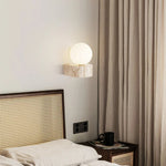 Travertine Wall Lamp with Soft Ambient Glow | Modern Japanese-Style Sconce for Tranquil Spaces 4