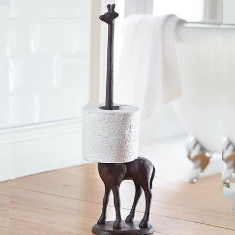 TwigaRoll | Freestanding Giraffe Toilet Paper Holder with Unique Design | Durable Cast Iron for Playful Bathrooms 0
