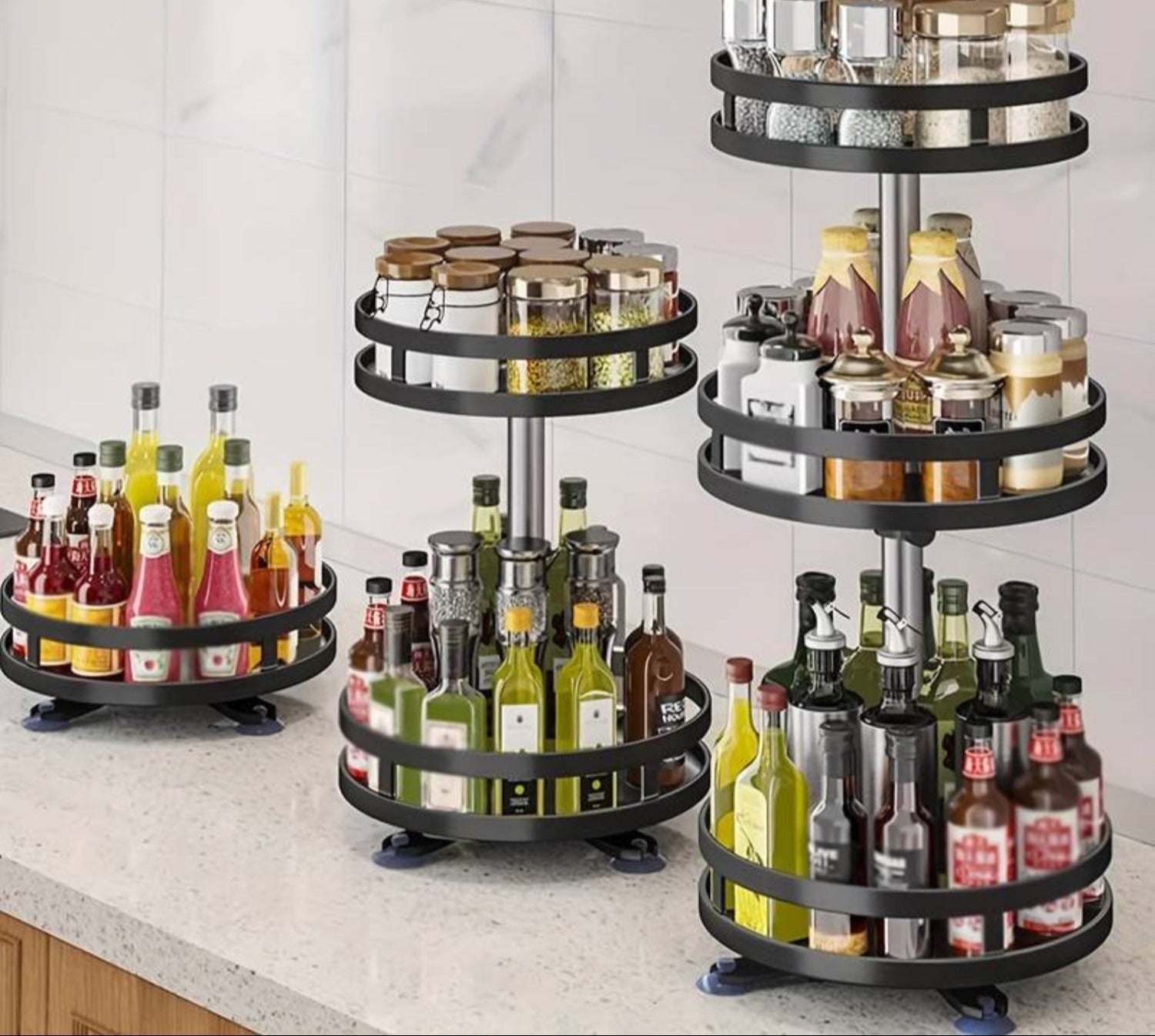 TwistRack | Rotating Storage Shelf with Adjustable Height & 360° Access | Space-Saving Organizer for Home 0