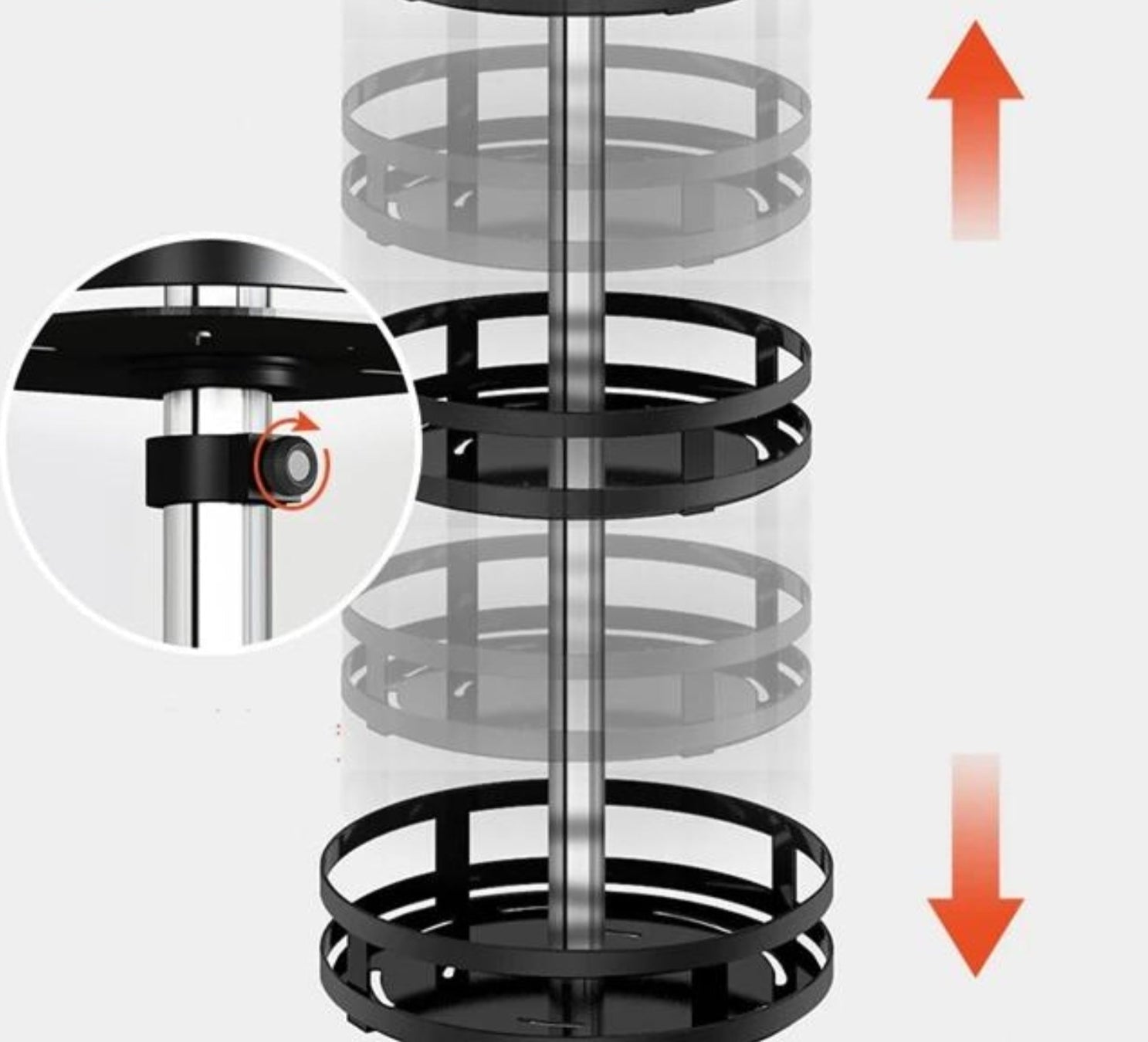 TwistRack | Rotating Storage Shelf with Adjustable Height & 360° Access | Space-Saving Organizer for Home 5