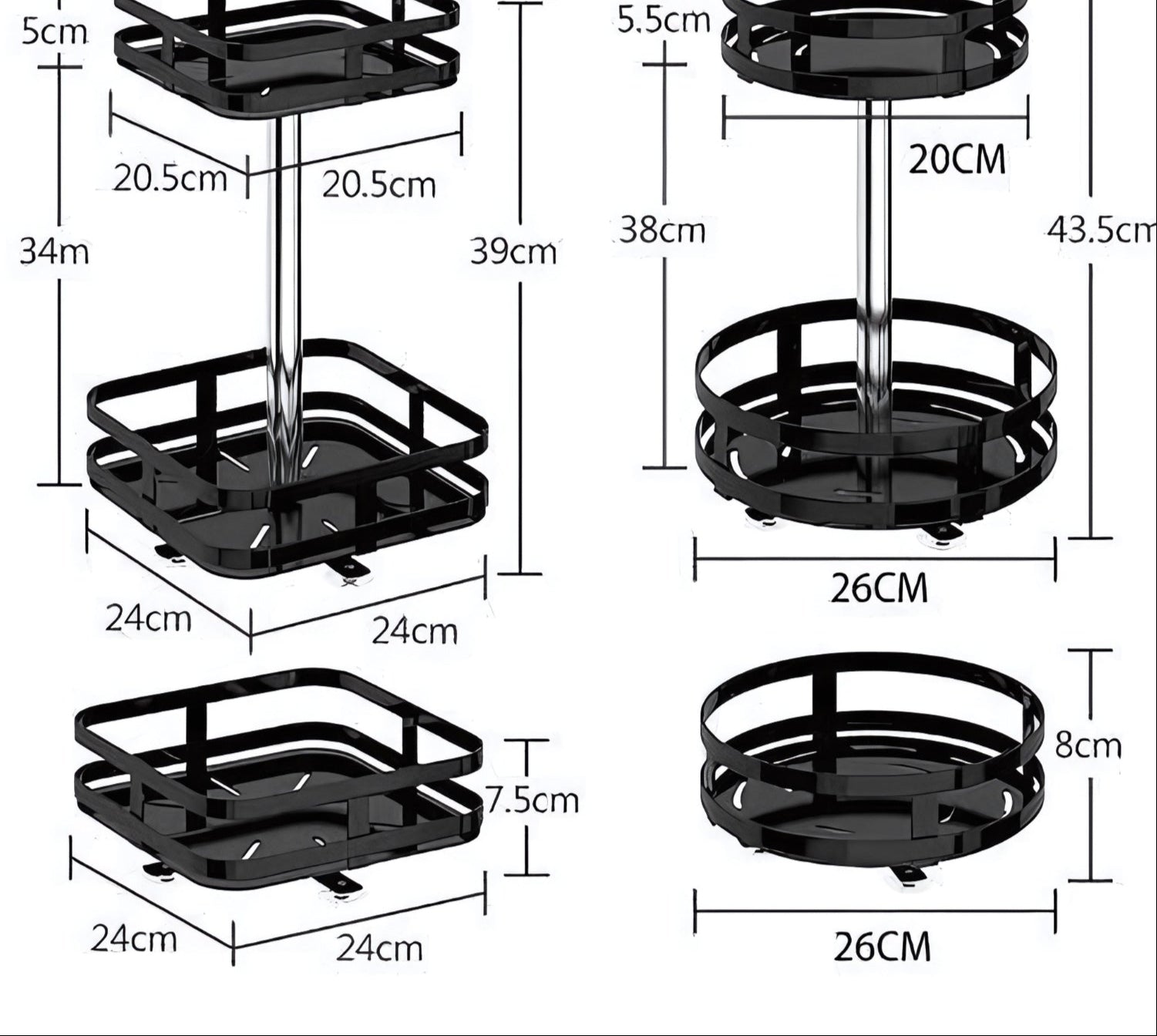 TwistRack | Rotating Storage Shelf with Adjustable Height & 360° Access | Space-Saving Organizer for Home 6